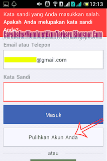 lupa kata sandi facebook