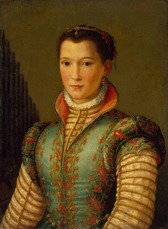 Portrait of Eleonora da Toledo by Alessandro Allori - Portrait Paintings from Hermitage Museum