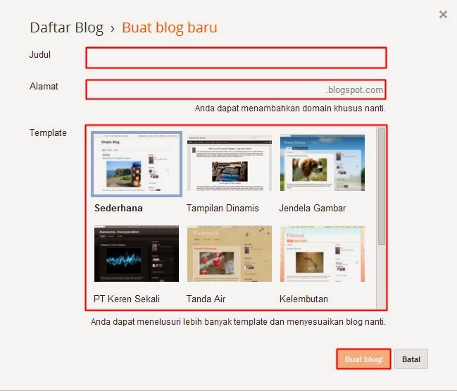 Formulir Pendaftaran Blogger