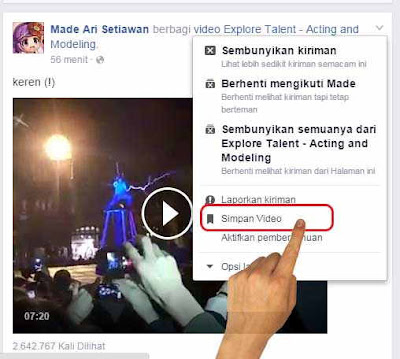 Cara Save video di facebook via HP dan PC