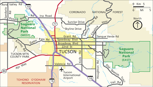 mappa del saguaro national park