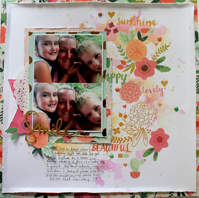 " Smile" layout by Bernii Miller for Scrapping Clearly using My Mind Eye on trend 2 collection. 