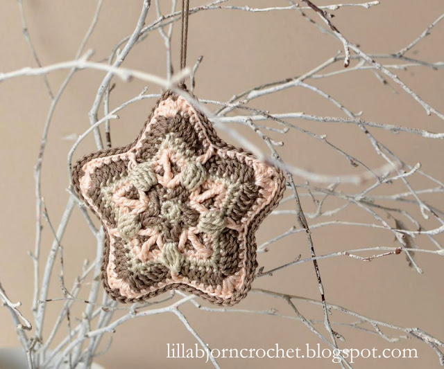 Christmas Star Hanging Ornament - Designed by LillaBjornCrochet