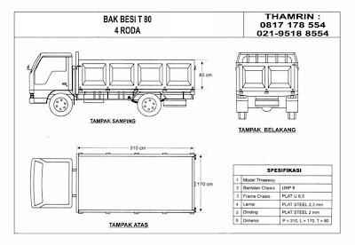 INFORMASI BURSA MOBIL TRUCK: Ukuran Karoseri Bak 100 ps - 136 ps