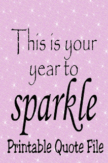 Whatever your New Years resolutions are This is your year to Sparkle! Remember to do that all year long with this printable quote set.  You'll find this fun quote printable in many different sizes as well as a Facebook cover photo and phone wallpaper! #printablequote #newyearsquote #inspirationalquote #phonewallpaper #facebookcoverphoto #diypartymom