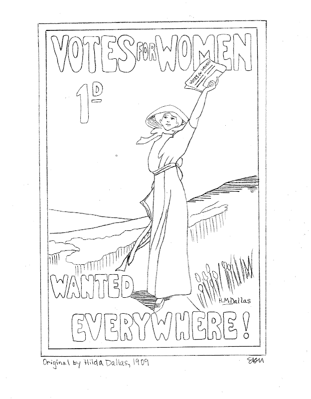 PDF File of Votes for Women Coloring Page title=