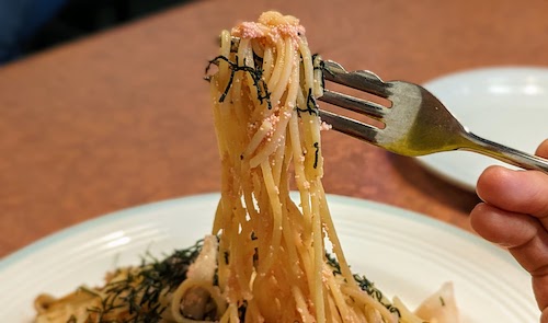 Pasta on a fork