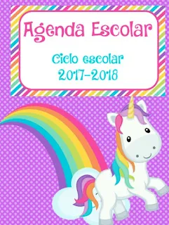 agenda escolar unicornios