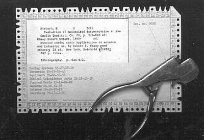 card and hole-punch for edge-notched card filing system