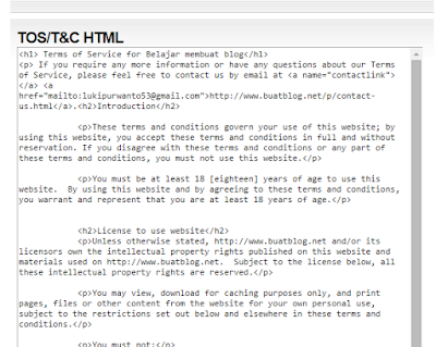 kode html terms of service