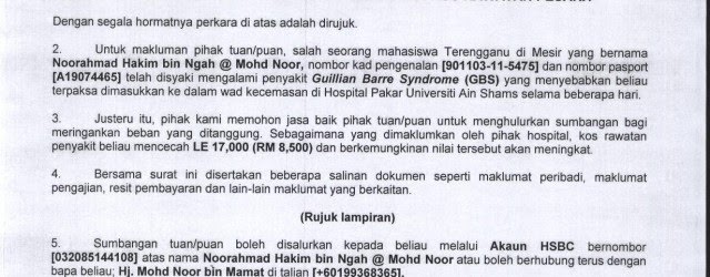 Surat Rasmi Permohonan Bantuan Zakat - Terengganu w