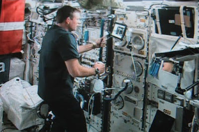 An astronaut controlled a robot