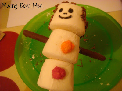 Marshmallow people cooking with kids