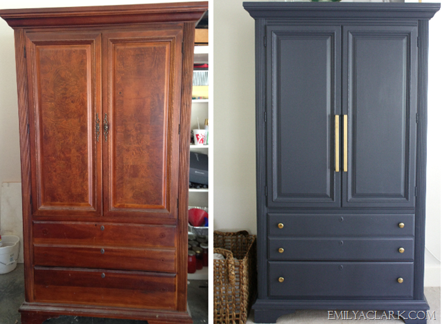 My Armoire Makeover Painting It Navy Emily A Clark