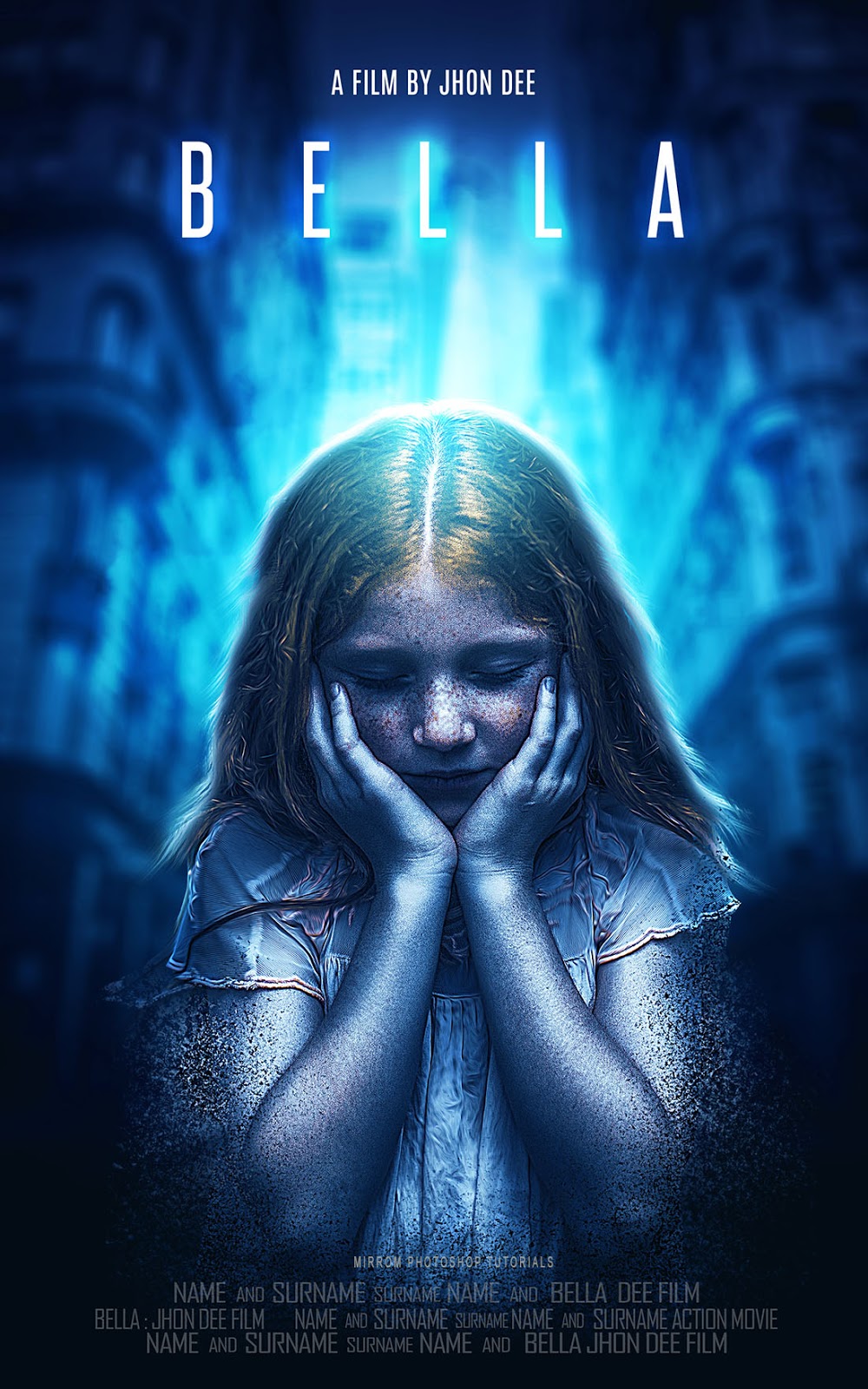 Make a Movie Poster With Blue Color and Dispersion Effect in Photoshop CC
