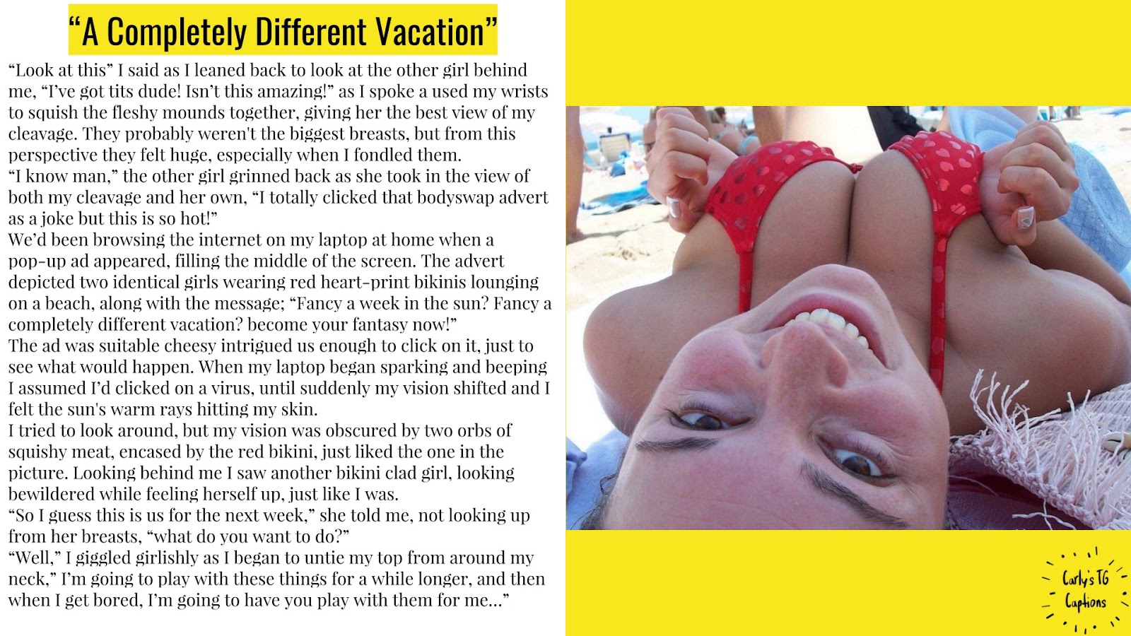 Carly S Captions Bodyswap Tg Caption A Completely Different Vacation