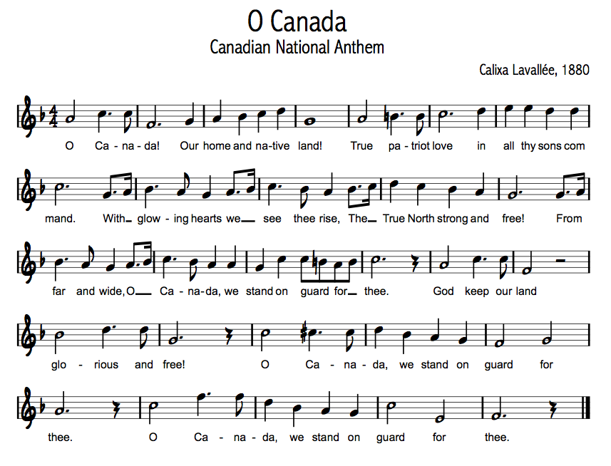 O Canada Sheet Music