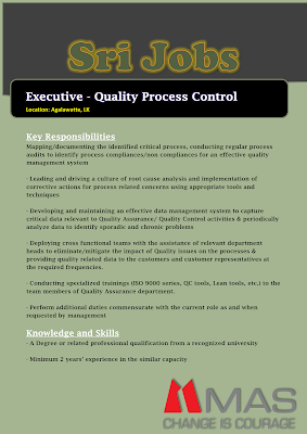 Quality Process Control vacancy at MAS