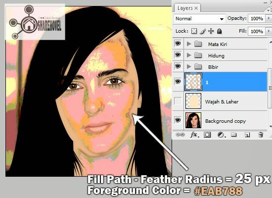 proses tracing wajah vector menggunakan photoshop - tutorial membuat vector di photoshop - membuat foto menjadi kartun dengan photoshop