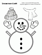 Boneco de neve para colorir e montar: Boneco de neve adaptado ao nosso clima .