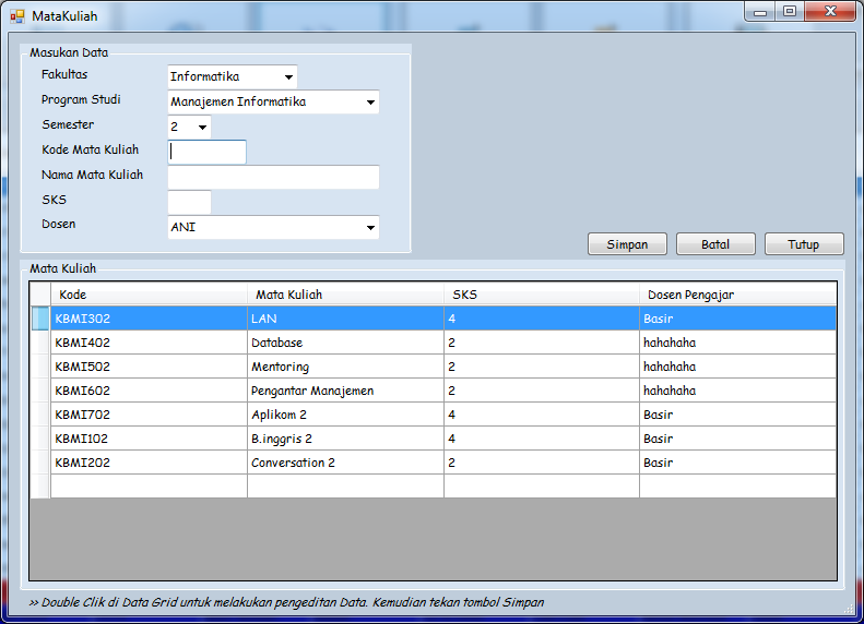 Contoh Database Menggunakan Ms Access - Contoh U