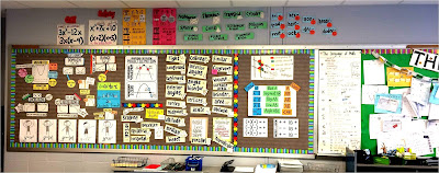 high school math word wall and the fridge bulletin board