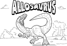 Allosaurus Dinosaur Coloring Page With Name