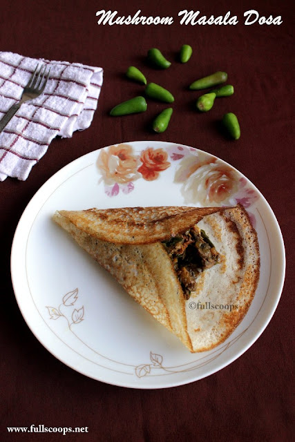 Mushroom Masala Dosa