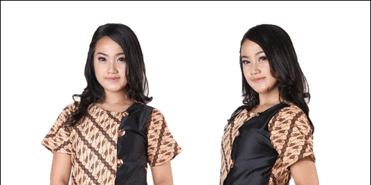 Gaun batik coklat-hitam