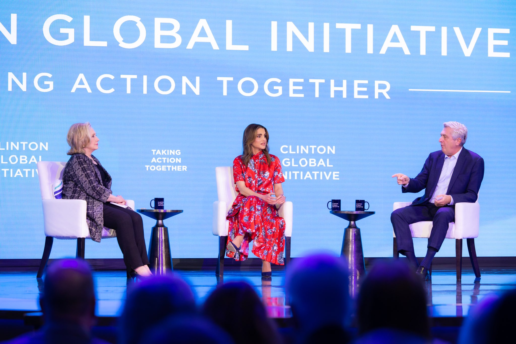 Queen Rania of Jordan wore Erdem Michaela Top and Flora skirt for 2022 Clinton Global Summit in New York