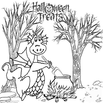 Fire cooking monster online coloring pages childrens Halloween dragon printables to colour for free