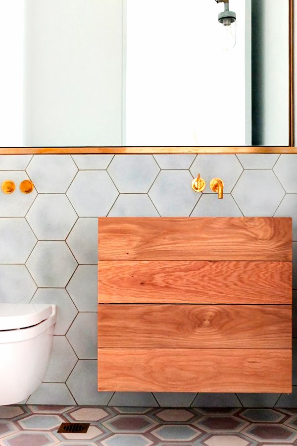 Chicdeco Blog Bathroom  trends honeycomb  tiles  and brass