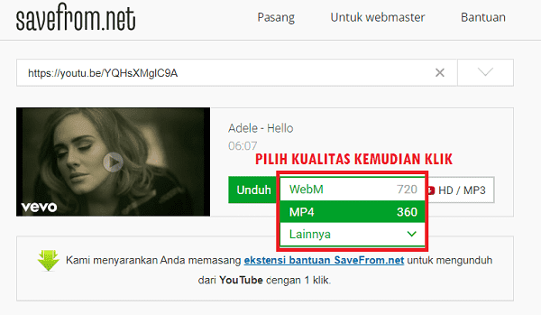 cara download video youtube tanpa aplikasi