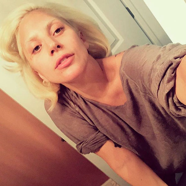 Lady Gaga is shown without makeup
