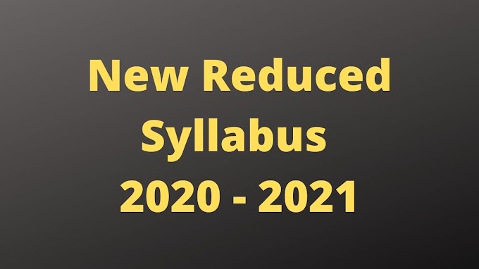 New Reduced Syllabus 2020 - 2021