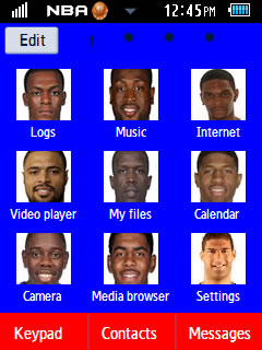 Sports NBA All-Stars 2013 Samsung Corby 2 Theme Menu