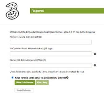 Cara Registrasi Kartu 3 (Tri) via Website