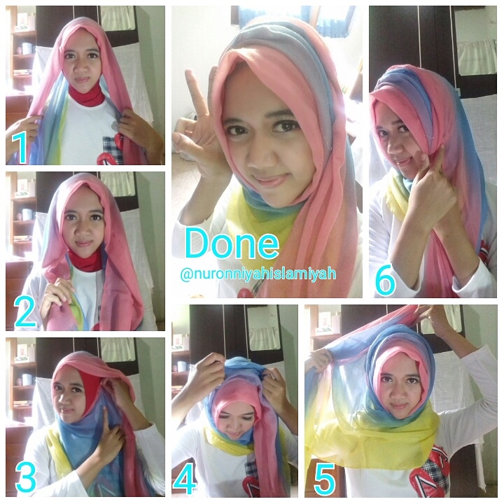 NiyaNuro_Tutorial: Hijab Simple Pashmina Hijab Santai