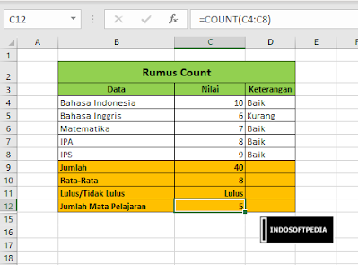 contoh rumus count