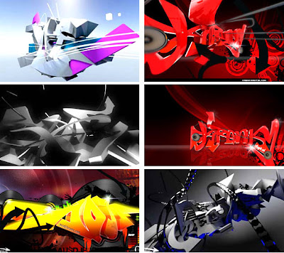 Graffiti 3d art alphabet 