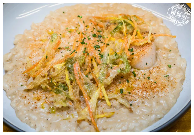 挑食Gien jia乾煎干貝煙燻飛魚燉飯