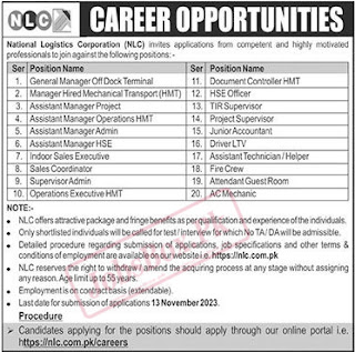 Jobs In National Logistics Cell  NLC Jobs 2023