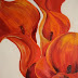 Red Flowers Contemporary Floral Paintings by Arizona Artist Amy Whitehouse