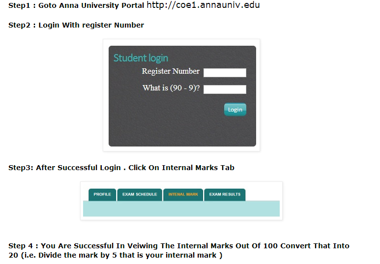 Check your internal marks online before exams in anna university