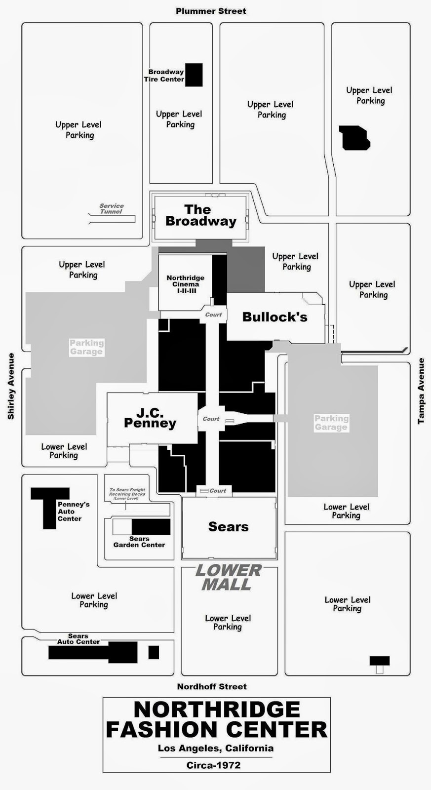 physical layout, circa-1972. The four anchor shopopolis spanned ...