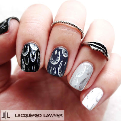 Foil Feather Nail Art