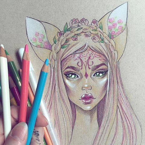 Illustrations Of Fantasy-Inspired Tattooed Girls By Gwen D'Arcy