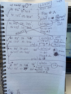 A log of where the traps were set.