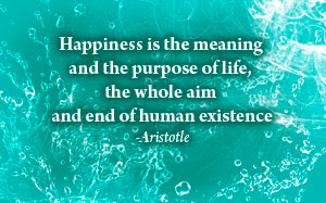   Happiness is the meaning and the purpose of life, the whole aim  and end of human existence - Aristotle