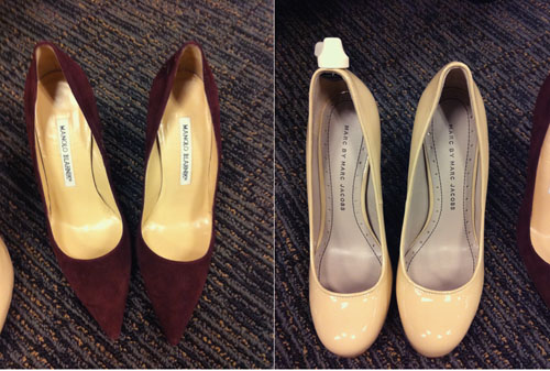 able to find some pretty good finds manolos on the left and marc by ...